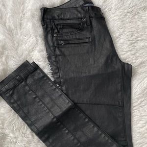 Rich & Skinny Coated Moto Jeans Black Size 28